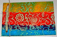Shuktara Handmade Paper: Picture album: Batik paper with paisley motif on Jute paper.: Photograph by Prokritee http://www.prokritee.com/products.html