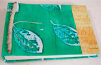 Shuktara Handmade Paper: Picture album: Batik paper with leaf motif on jute paper.: Photograph by Prokritee http://www.prokritee.com/products.html